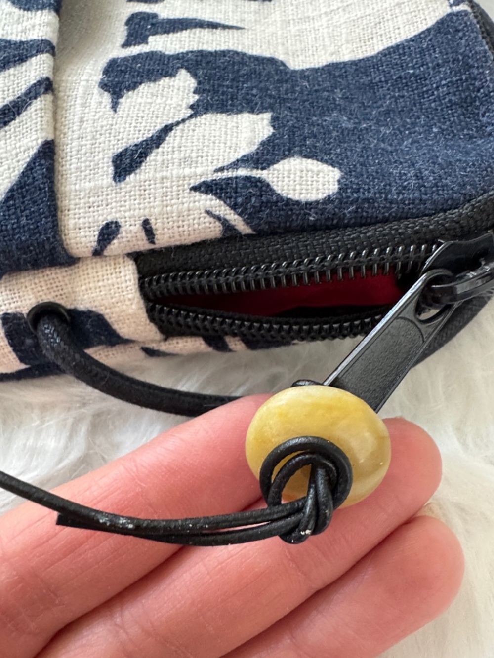 Sally Spicer Asian Theme Navy & Ecru Cloth Crossbody Bag/Pouch - Picture 3 of 8